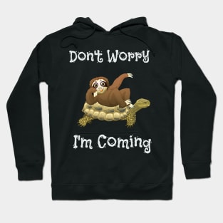 Funny Don't Worry I'm Coming Sloth & Turtle Hoodie